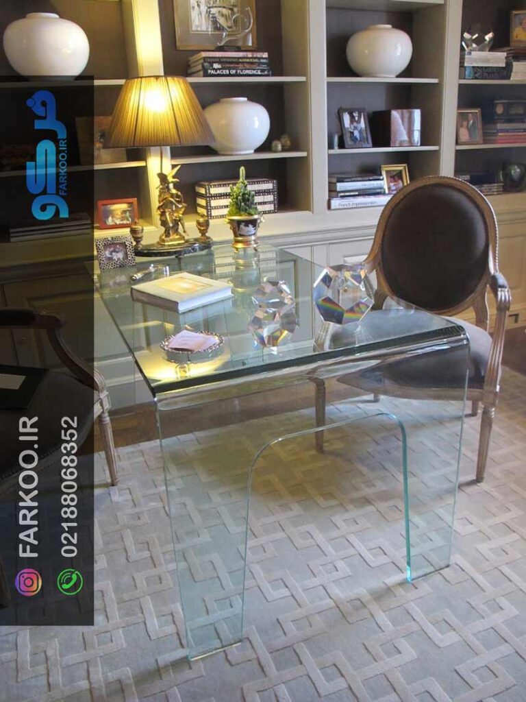 میز شیشه ای اداری سکوریت مدرن فرکو