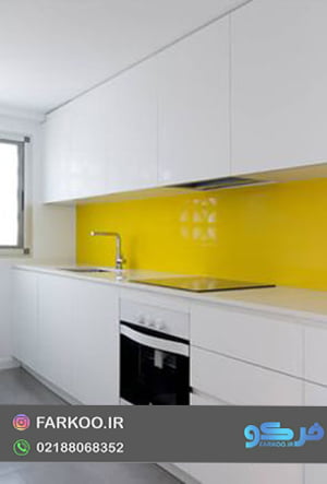 شیشه رنگی بین کابینتی