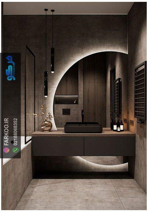 آینه دیواری بزرگ دایره ای
