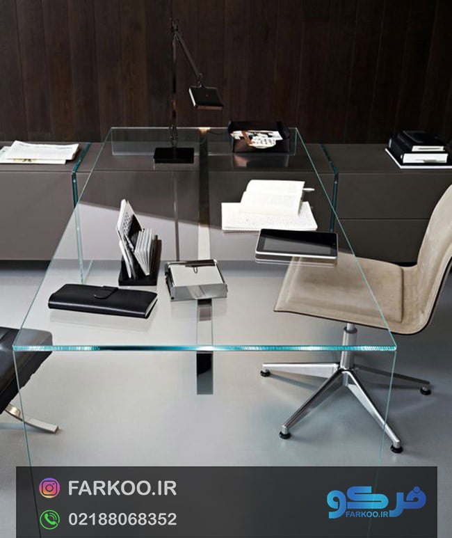 میز مدیریت شیشه ای