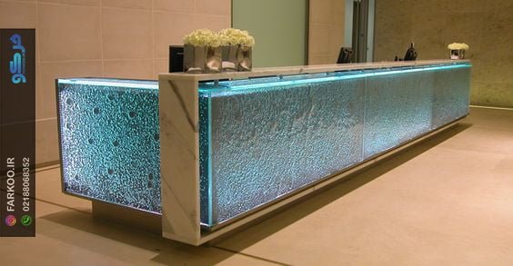 میز پیشخوان شیشه ای
