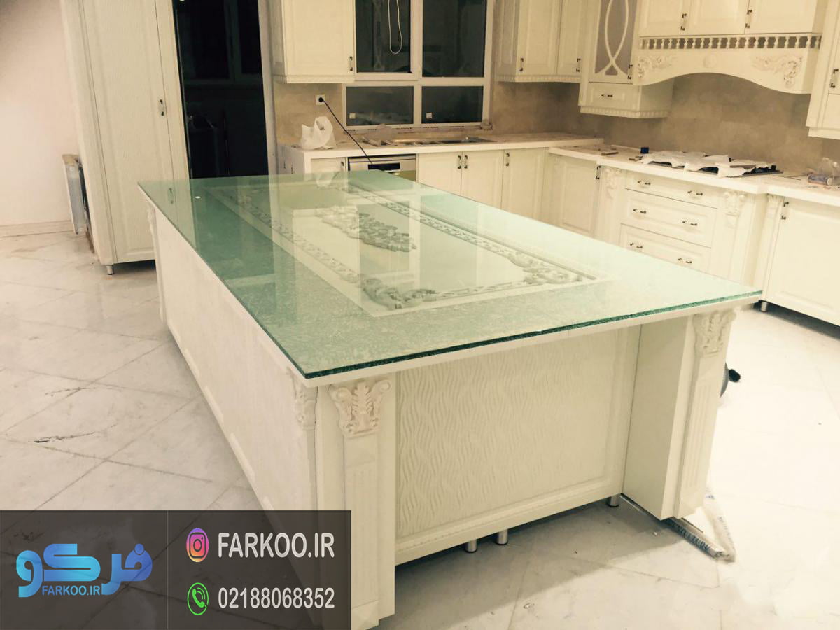 شیشه روی میز اپن