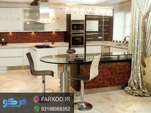 شیشه روی میز اپن