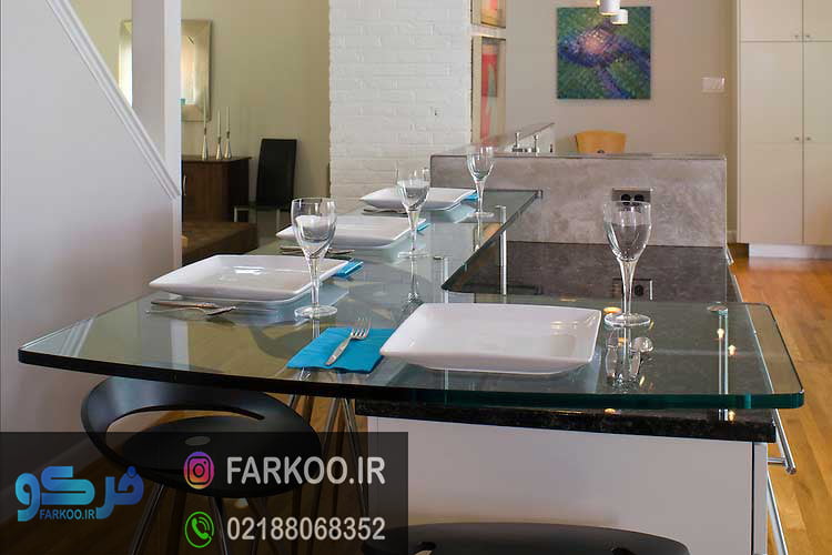 شیشه روی میز اپن