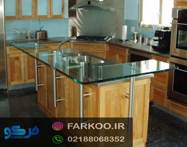 شیشه روی میز اپن