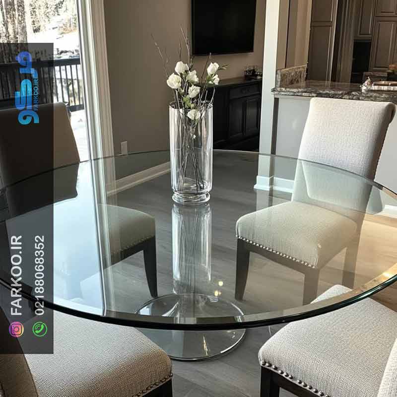 میز شیشه ای آشپزخانه