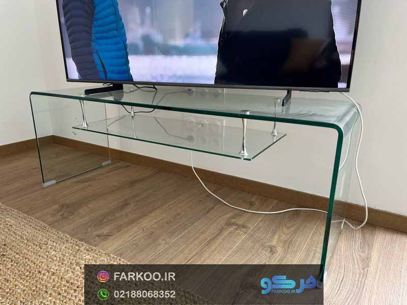 میز شیشه‌ای تلویزیون