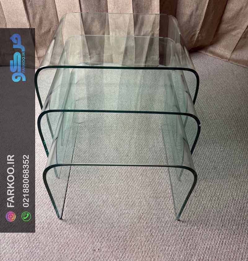 میز عسلی شیشه ای