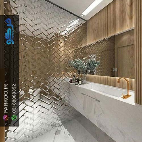اجرای آینه تراش خورده بر روی دیوار