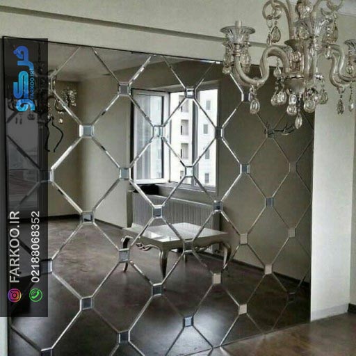 اجرای آینه تراش خورده بر روی دیوار