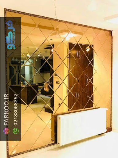 اجرای آینه تراش خورده بر روی دیوار