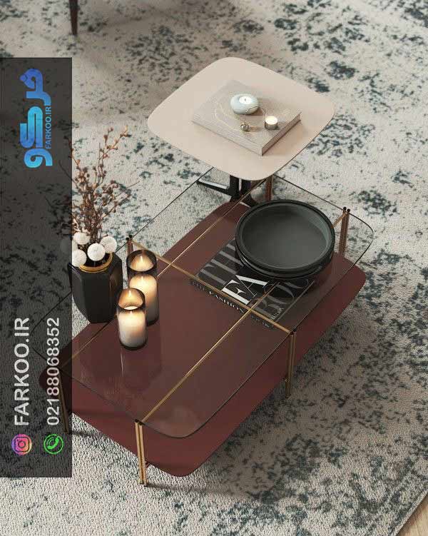 میز شیشه ای عسلی