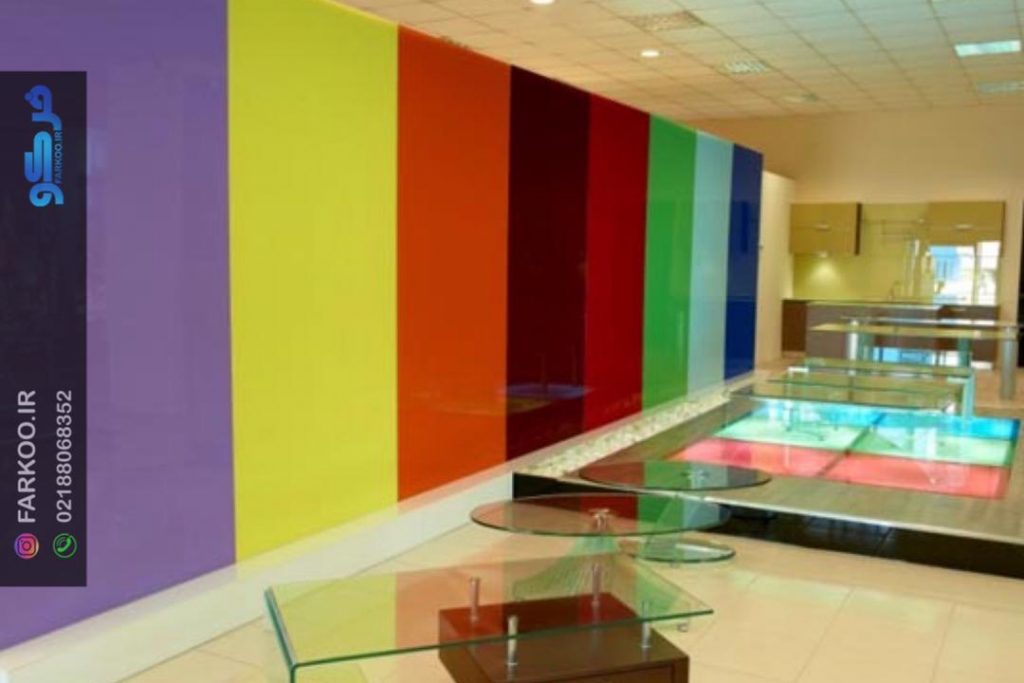 شرکت دیوار پوش شیشه ای رنگی
