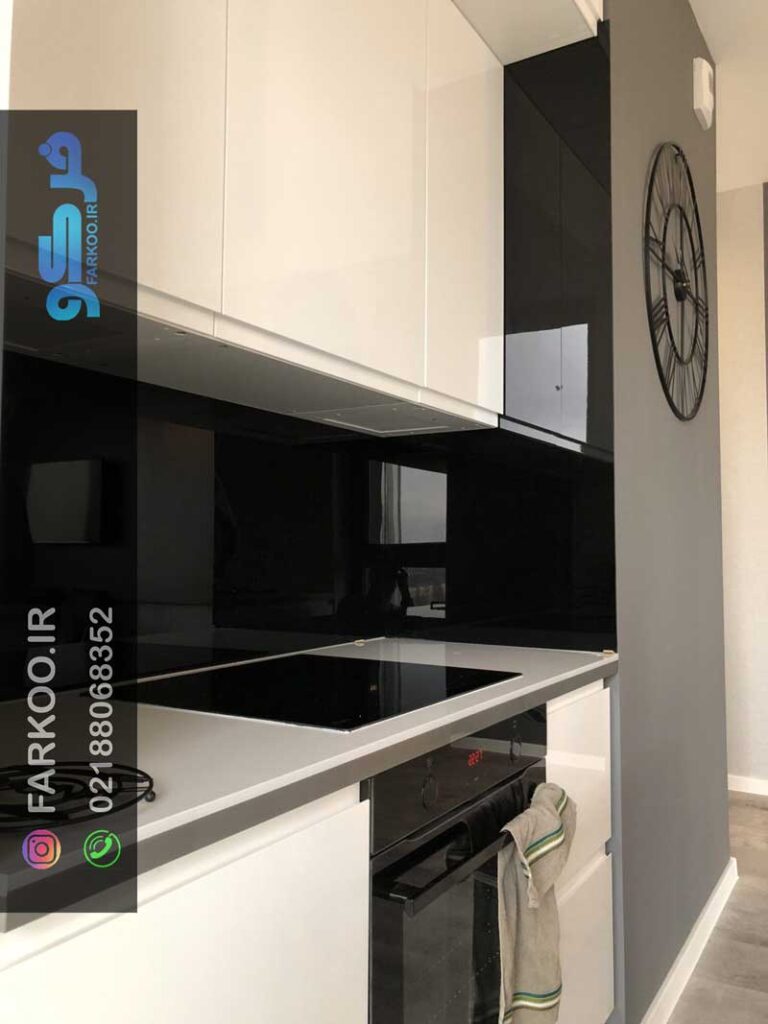 قیمت شیشه لاکوبل بین کابینتی مشکی سکوریت مدرن