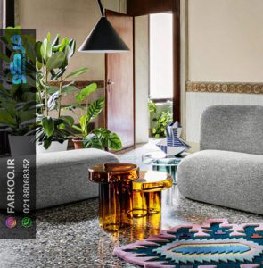 میز شیشه ای عسلی .