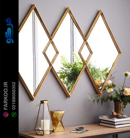  آینه دکوراتیو لوزی شکل