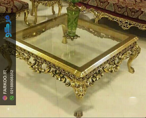 میز عسلی با رویه شیشه ای