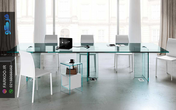 میز پذیرایی تمام شیشهای