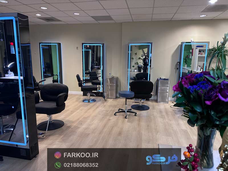 آینه آرایشگاه استیل مدرن