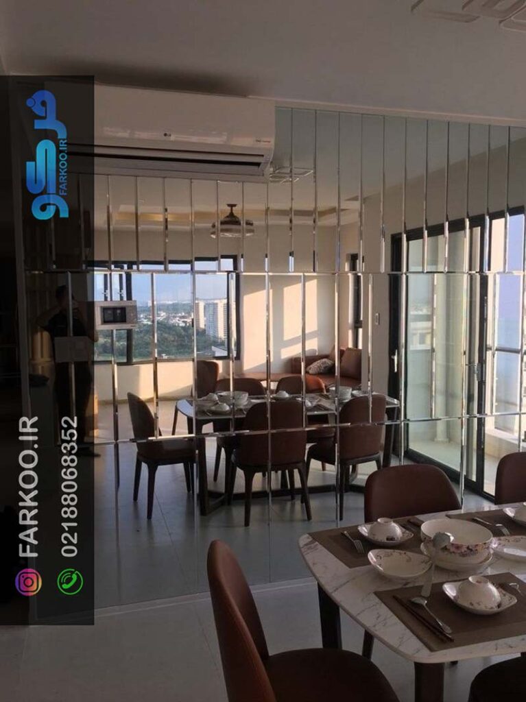 آینه دکوراتیو شامپاینی مدرن در طرح جدید 