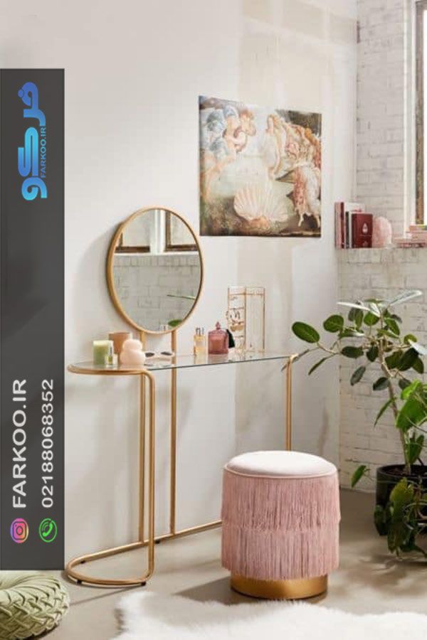 میز شیشه‌ای پایه استیل