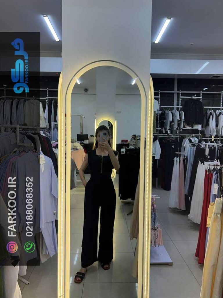 آینه برای فروشگاه لباس مدل نور دار قدی گنبدی