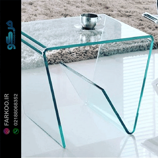 میز عسلی شیشه‌ای مدرن