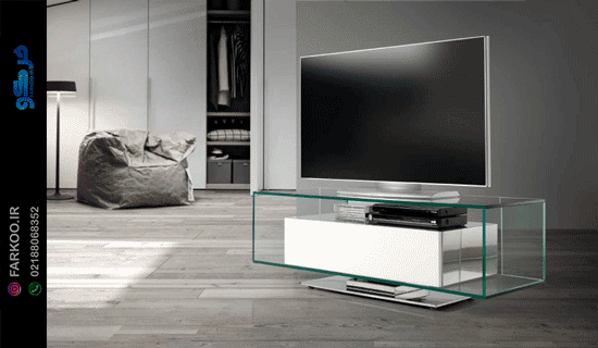 میز تلویزیون شیشهای فرکو