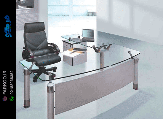 میز اداری شیک شیشهای