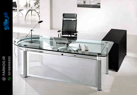 میز شیشهای مدیریت مدرن