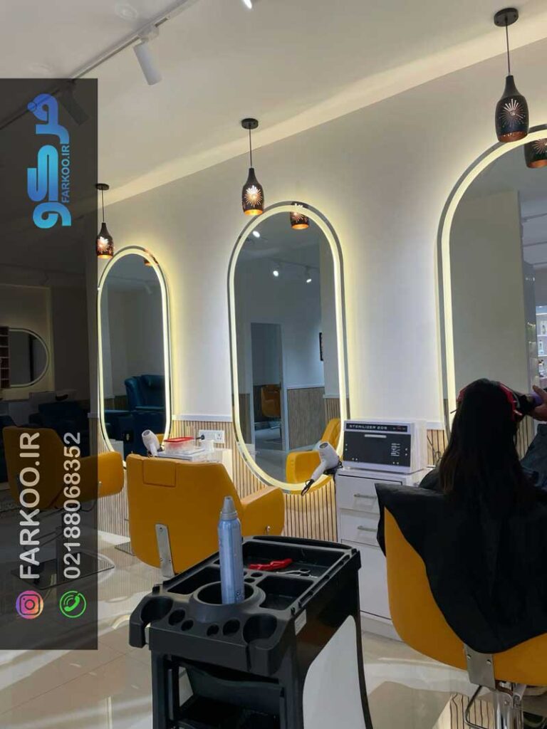 انواع آینه آرایشگاه مردونه نور دار با سنسور تاچ 