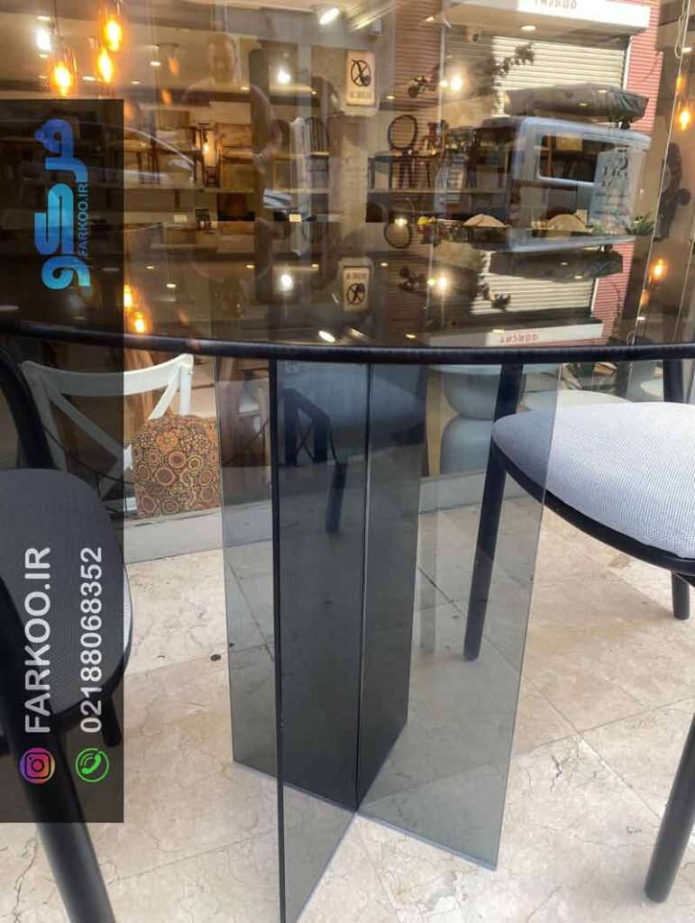 میز شیشه ای دودی