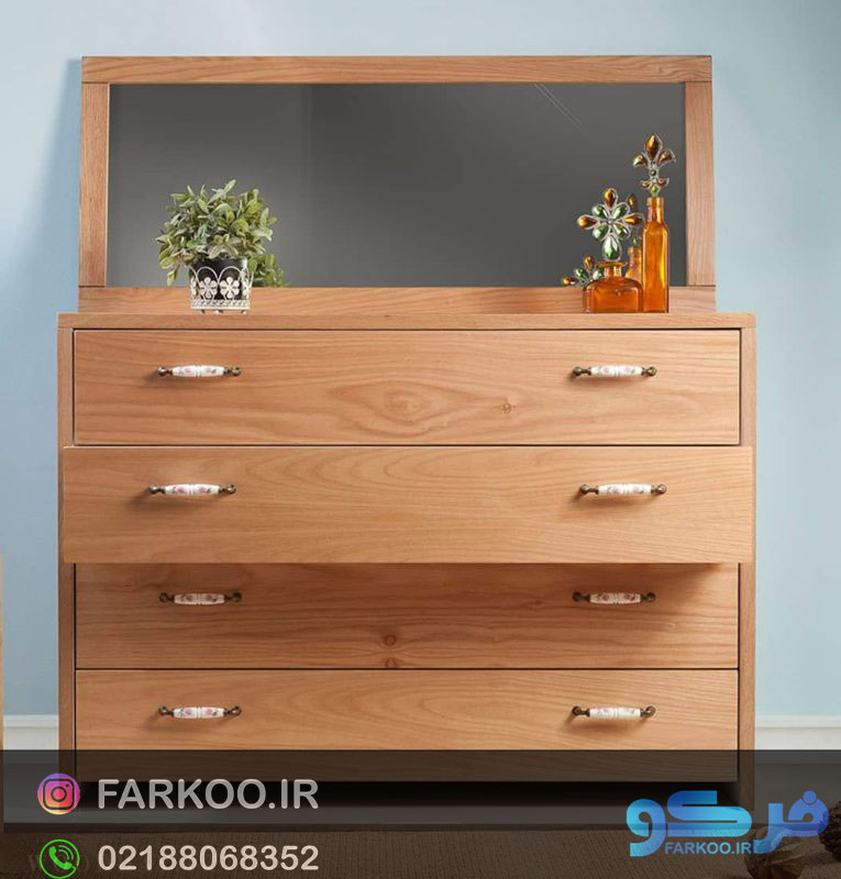آینه دراور چوبی