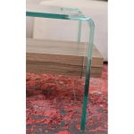 میز جلومبلی شیشه ای با طبقه چوبی مدل tl44
