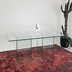 میز ناهار خوری شیشه ای مدل tl46