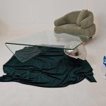 میز جلومبلی شیشه ای خم گوی دار مدل tl49