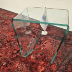 میز عسلی شیشه ای خم tl09