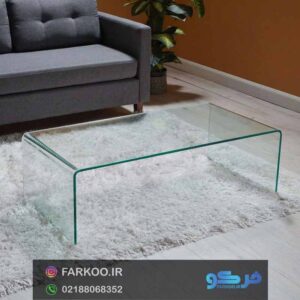 میز جلومبلی شیشه ای خم tl10