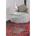 میز عسلی شیشه ای مارپیچ tl23