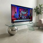 میز شیشه ای تلویزیون خم گوی دار مدل tl48