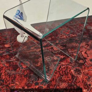 میز عسلی شیشه ای خم