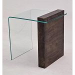میز عسلی شیشه ای خم با پایه چوبی مدل tl51 - Image 9