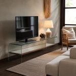 میز تلویزیون شیشه ای خم طبقه دار مدل tl54 - Image 4