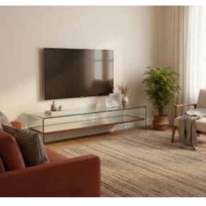 میز تلویزیون شیشه ای خم طبقه دار مدل tl54