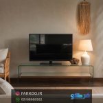 میز تلویزیون شیشه ای خم طبقه دار مدل tl54 - Image 2
