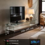 میز تلویزیون شیشه ای خم طبقه دار مدل tl54 - Image 5